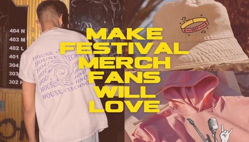 an assortment of festival merch products fans can buy